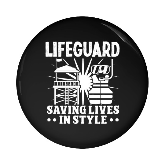 Lifeguard saving lives in style pool guard Pin Buttons