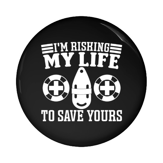 Lifeguard risking life to save yours pool guard Pin Buttons