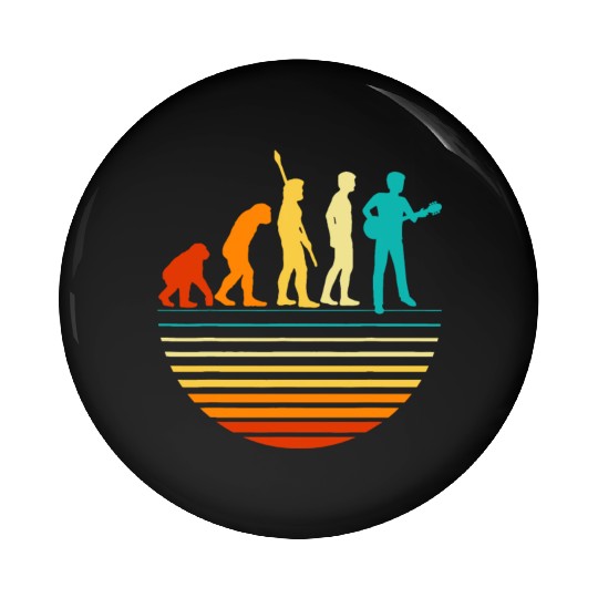 Retro Guitar Player, Guitarist I Vintage Evolution Pin Buttons