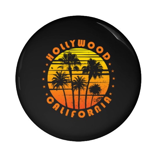 Retro Hollywood California Souvenir Vintage Palm Pin Buttons