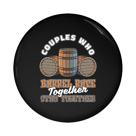 Horse Barrel Racing Couple Pin Buttons