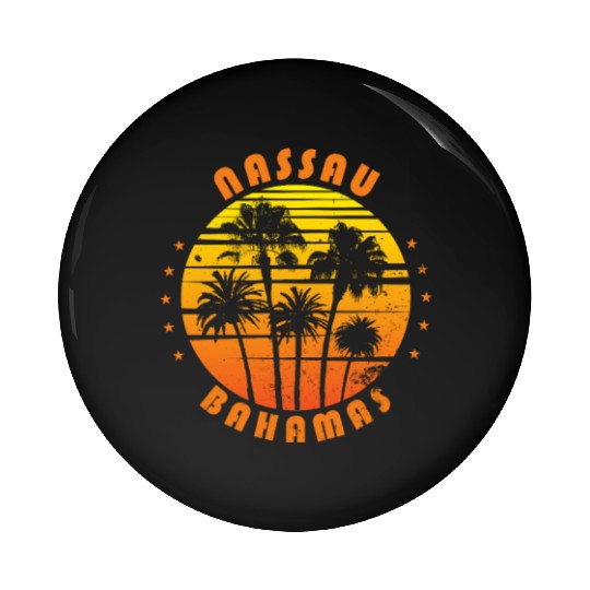 Retro Nassau Bahamas Souvenir Vintage Palm Tree Pin Buttons