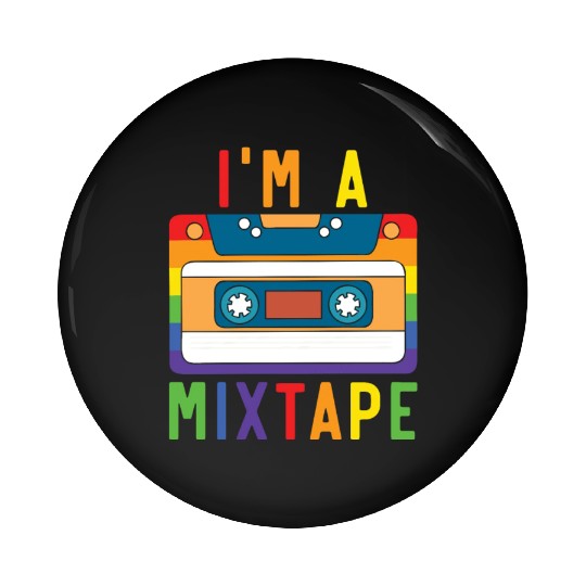 I'm A Mixtape Rainbow Pride Month LGBTQ Gay Pride Pin Buttons