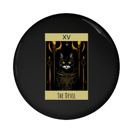 Tarot card the devil cat - readings and astrology Pin Buttons