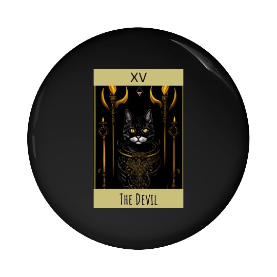 Tarot card the devil cat - readings and astrology Pin Buttons