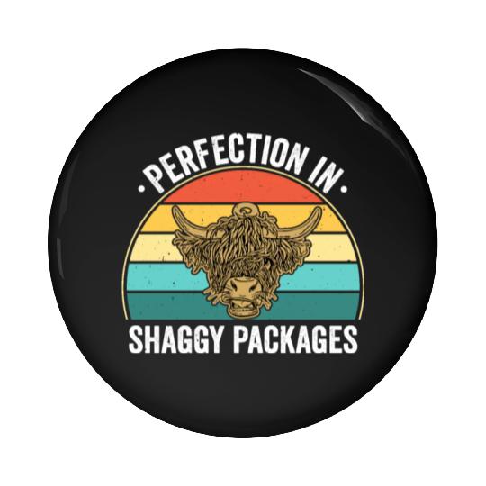 Perfection In Shaggy Packages Highland Cow Pin Buttons