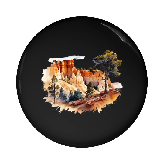 Bryce Canyon Watercolor Wonderland Pin Buttons