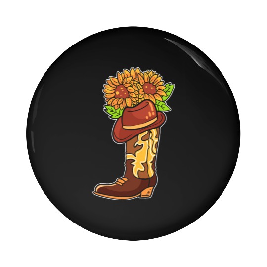 Cowboy Boots With Flowers Equestrian Pin Buttons