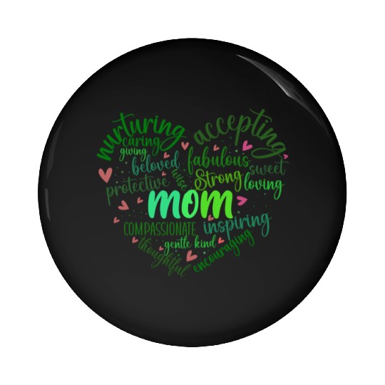 Mother's Day Heart SVG Bundle. Pin Buttons