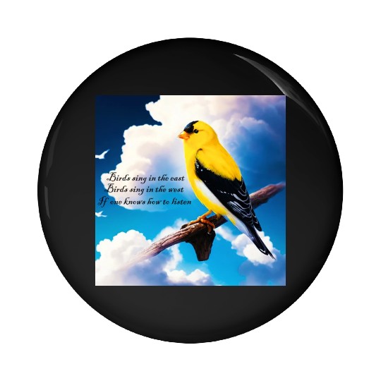 Birds sing Pin Buttons