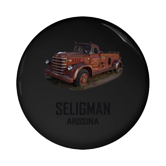 Old car city of Seligman in Arizonna, US Route 66 Pin Buttons