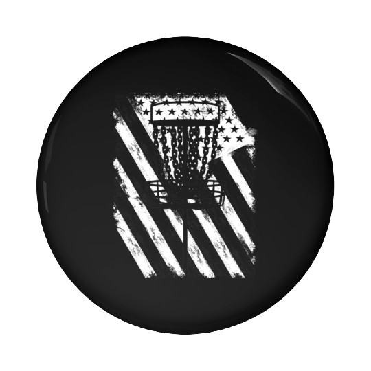 Patriotic Disc Golf American Flag Distressed Pin Buttons