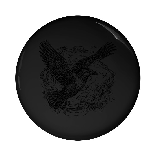 Flying Seagull Over The Sea Pin Buttons