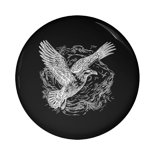 Flying Seagull Over The Sea Pin Buttons