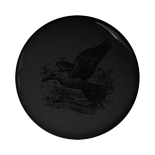 Elegant Flying Seagull Over The Water Pin Buttons