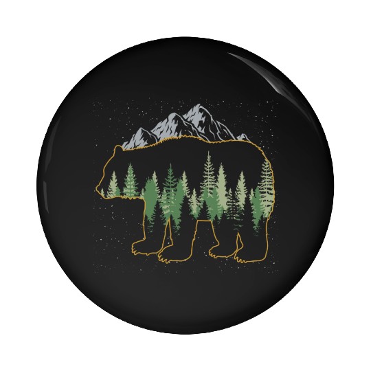 Grizzly Mountain Wildlife Bear Pin Buttons