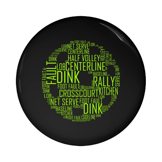 Green Pickle Ball Pin Buttons