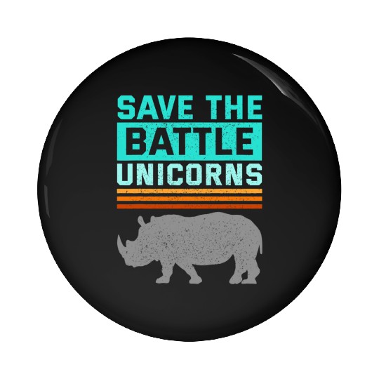 Rhino Unicorn Rhinoceros Animal Wildlife Lover Saf Pin Buttons