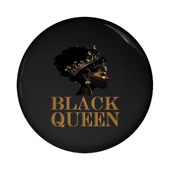 Womens Black Queen Pin Buttons