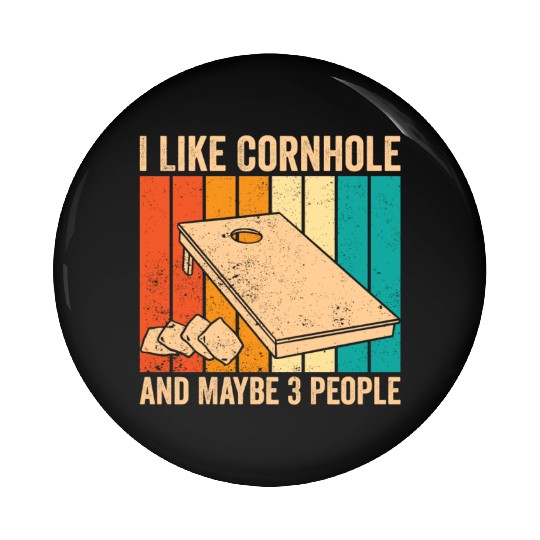 Funny Cornhole Retro Pin Buttons