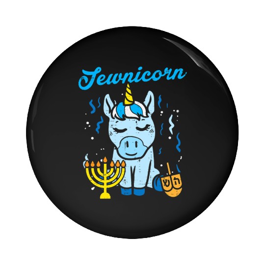 Jewnicorn Jew Unicorn Cute Hanukkah Pajamas Pin Buttons