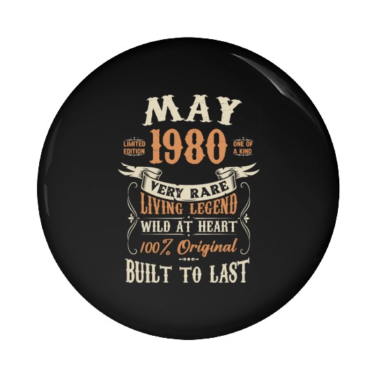May 1980 Birthday Surprise Pin Buttons