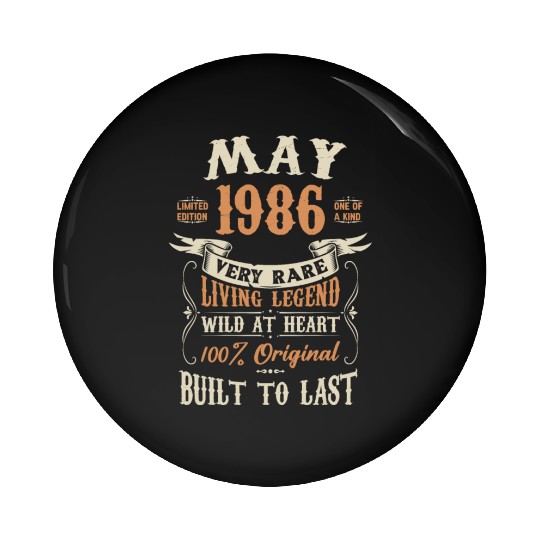 May 1986 Birthday Surprise Pin Buttons