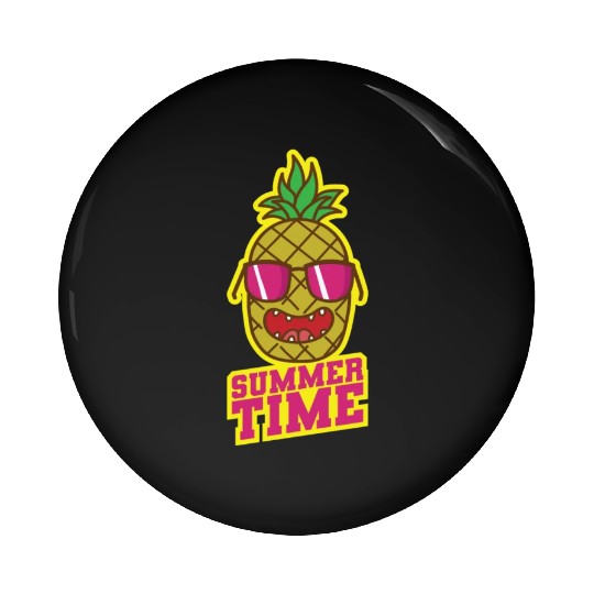 Summer Time Pineapple tropical sweet Fruit Pin Buttons