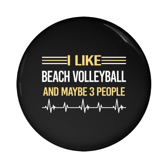 3 People Beach Volleyball funny Pin Buttons