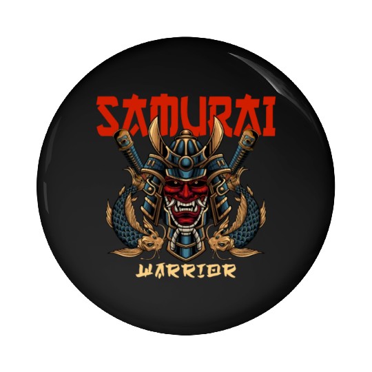 Samurai Warrior Japan Japanese Ninja Skull Katana Pin Buttons