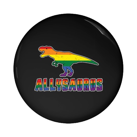 Ally Dinosaur Gay LGBTQ Rainbow LGBT Pride Month Pin Buttons