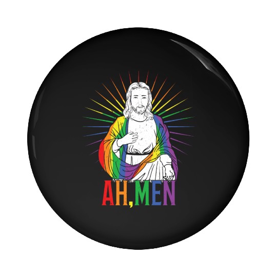 Funny Jesus Gay LGBTQ Rainbow LGBT Pride Month Pin Buttons