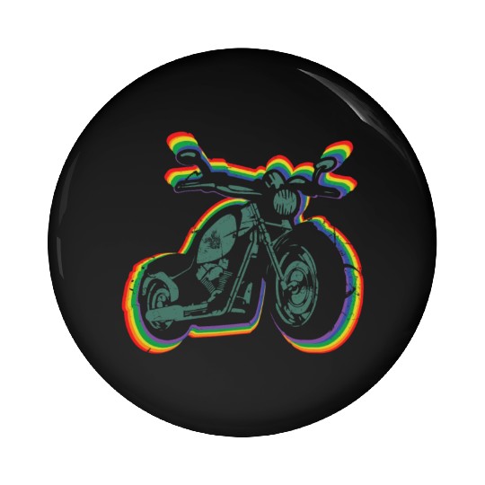 Motorcycle Ride Gay LGBTQ Rainbow LGBT Pride Month Pin Buttons