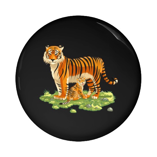 Mother And Son Tiger Pin Buttons
