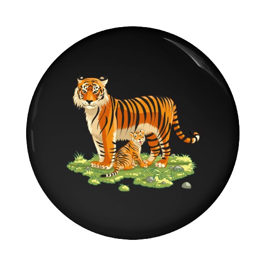 Mother And Son Tiger Pin Buttons