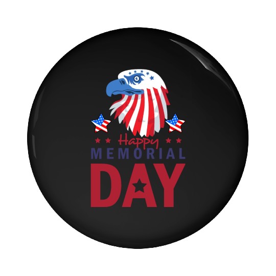 Happy Memorial Day Veterans Brave US Eagle Stars Pin Buttons
