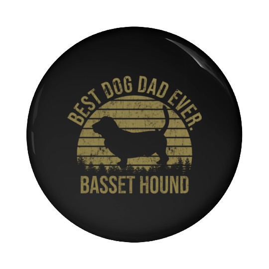 Best Dog Dad Ever Basset Hound Dog Gift for Men Pin Buttons