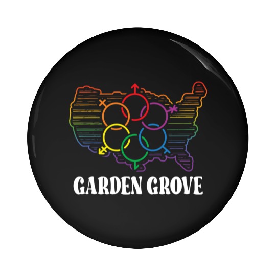 Garden Grove Pride Month Pride Flag LGBT Community Pin Buttons