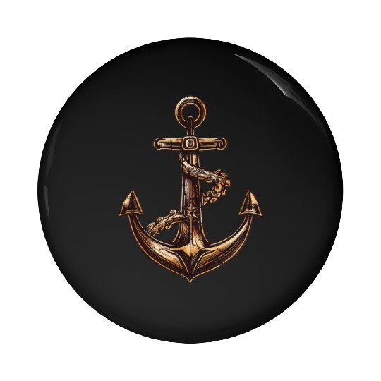 Anchor, Brown ,Sailing ,Sailboat ,Motor Boat, Pin Buttons