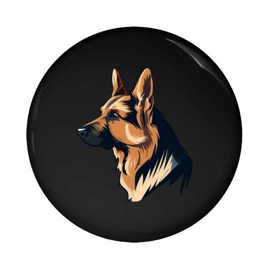 GERMAN SHEPHERD ART PETS PUPPY DOG ANIMALS DRAWING Pin Buttons