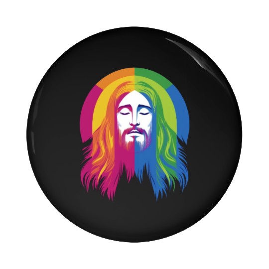 Rainbow Jesus: Embrace Love, Faith, and LGBTQ Pin Buttons