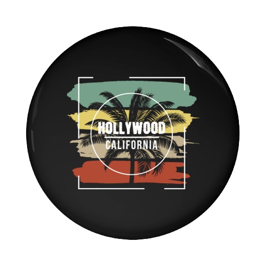 Hollywood California Retro Stylish Palm Tree Pin Buttons