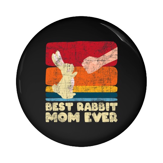 Best Rabbit Mom Ever Bunny Farmer Zookeeper Pin Buttons