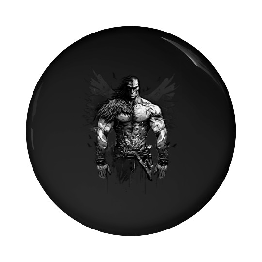 Muscle Raven Pin Buttons