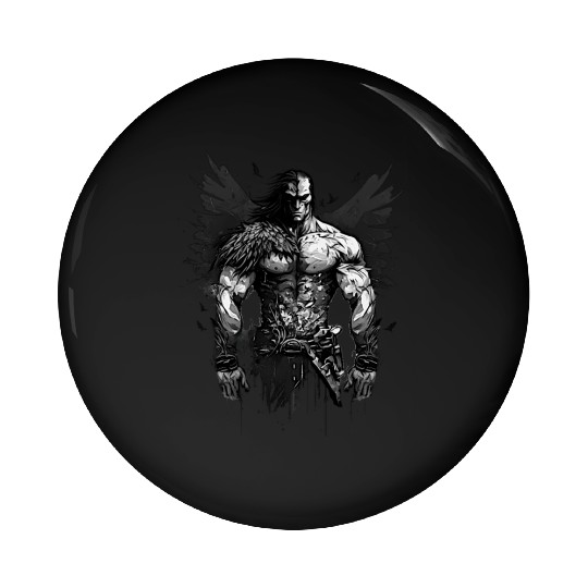 Muscle Raven Pin Buttons