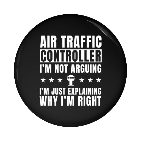 Funny Air Traffic Controller Saying Pin Buttons