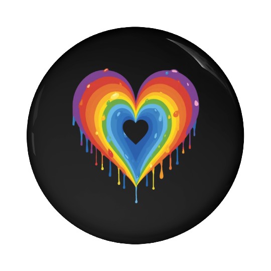 Embrace LGBT Pride: Rainbow Heart, Gay, Lesbian, Pin Buttons