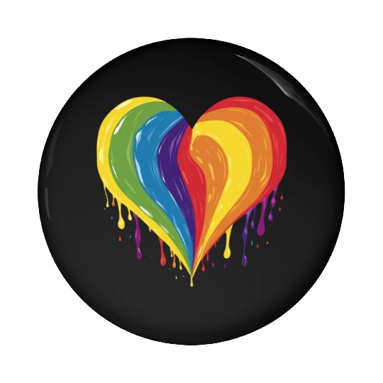 LGBTQ+ Empowerment: Rainbow Heart, Support Gay, Pin Buttons