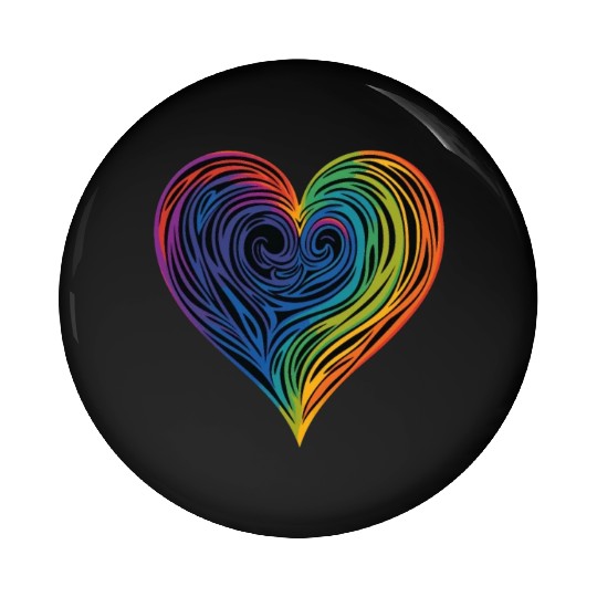 Pride & Joy: Rainbow Heart, Embracing LGBT Love & Pin Buttons
