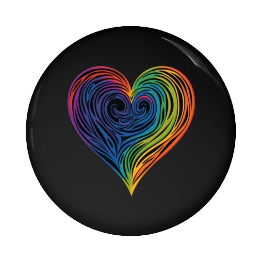 Pride & Joy: Rainbow Heart, Embracing LGBT Love & Pin Buttons
